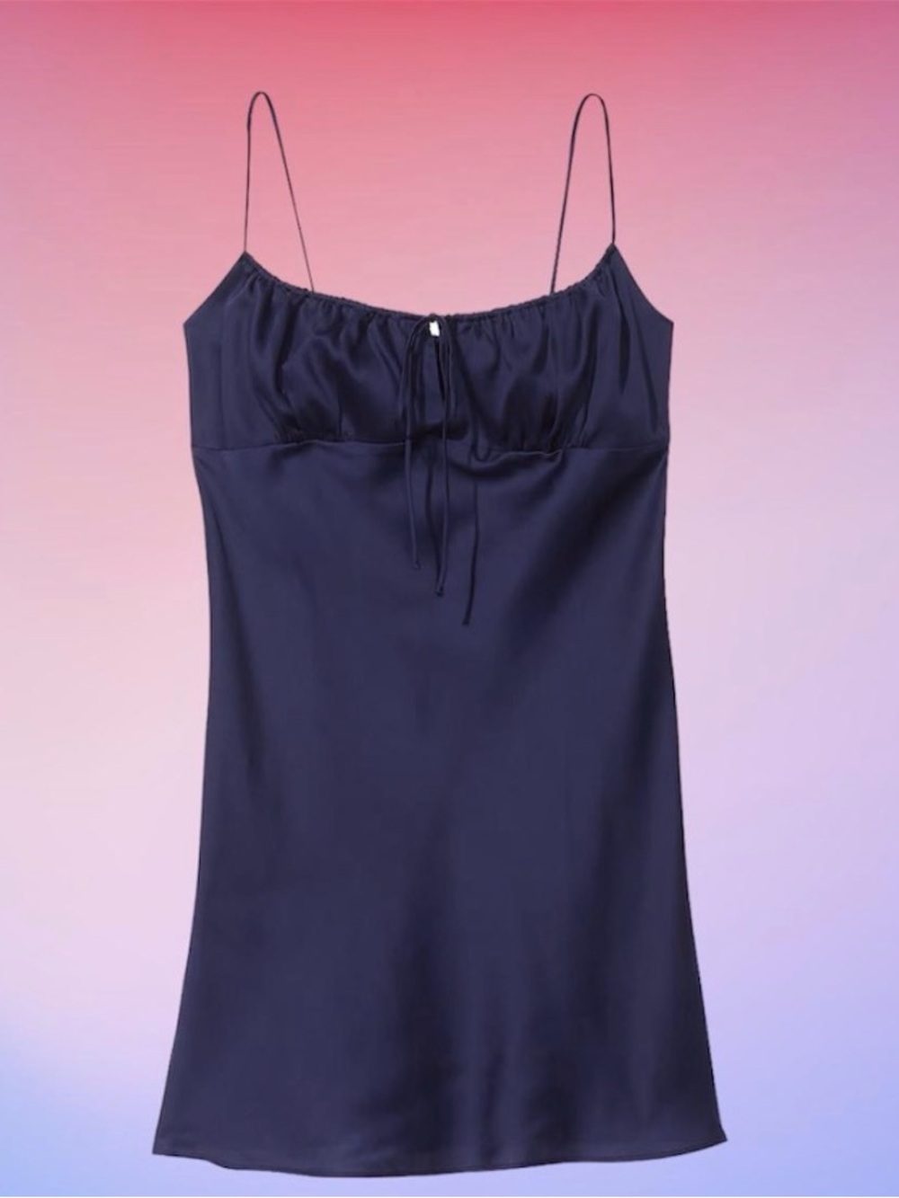 Victoria's Secret PINK Tencel Navy Blue Slip/Sleep Dress Sz XL NWOT